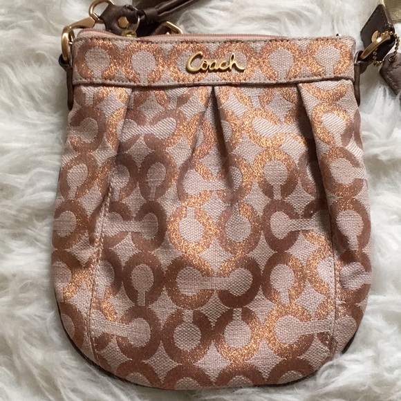 Coach Bags Coach Shimmer Rose Gold Crossbody Bag Poshmark